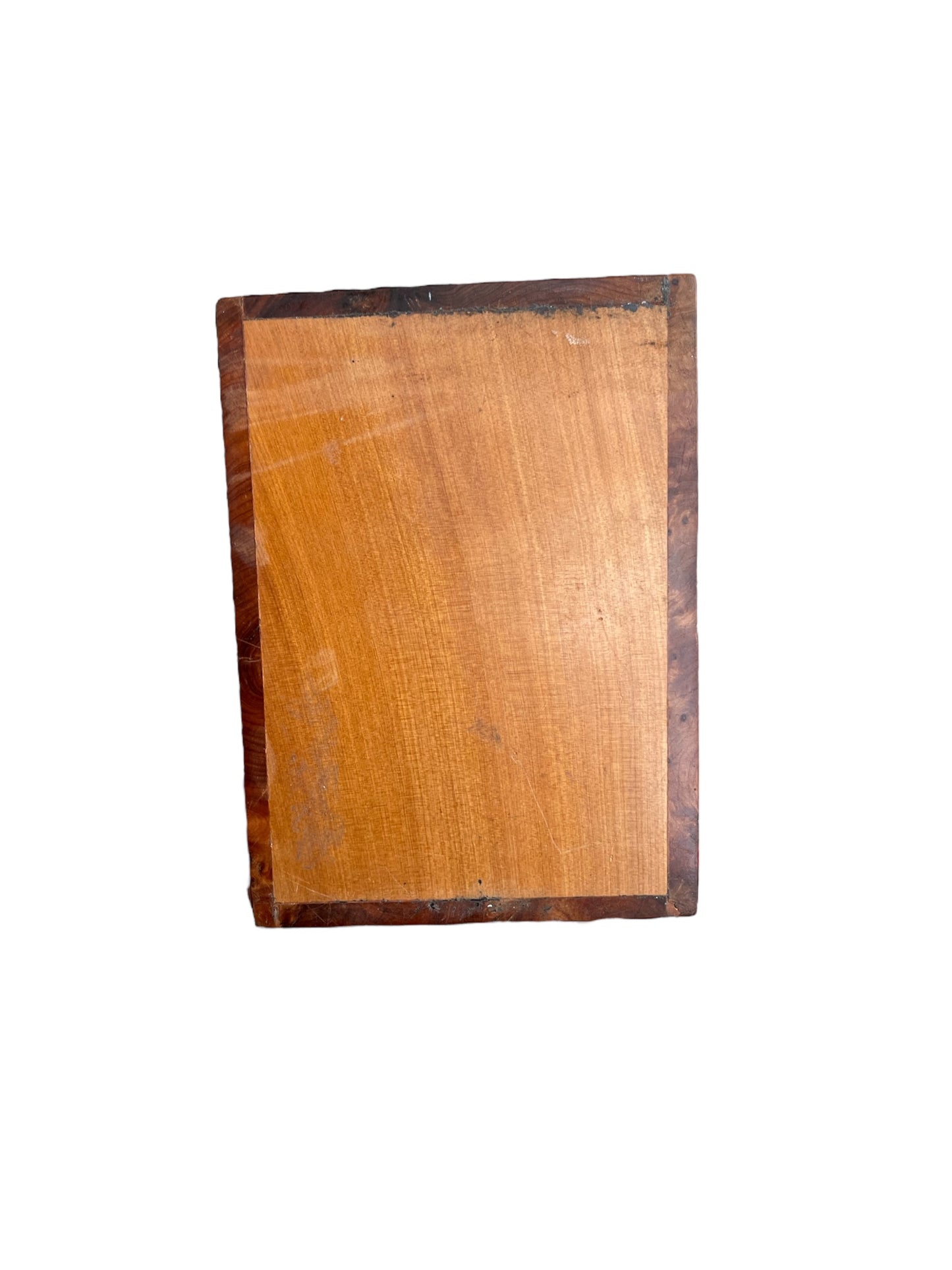 Vintage Burl Wood Box with Brass Hardware