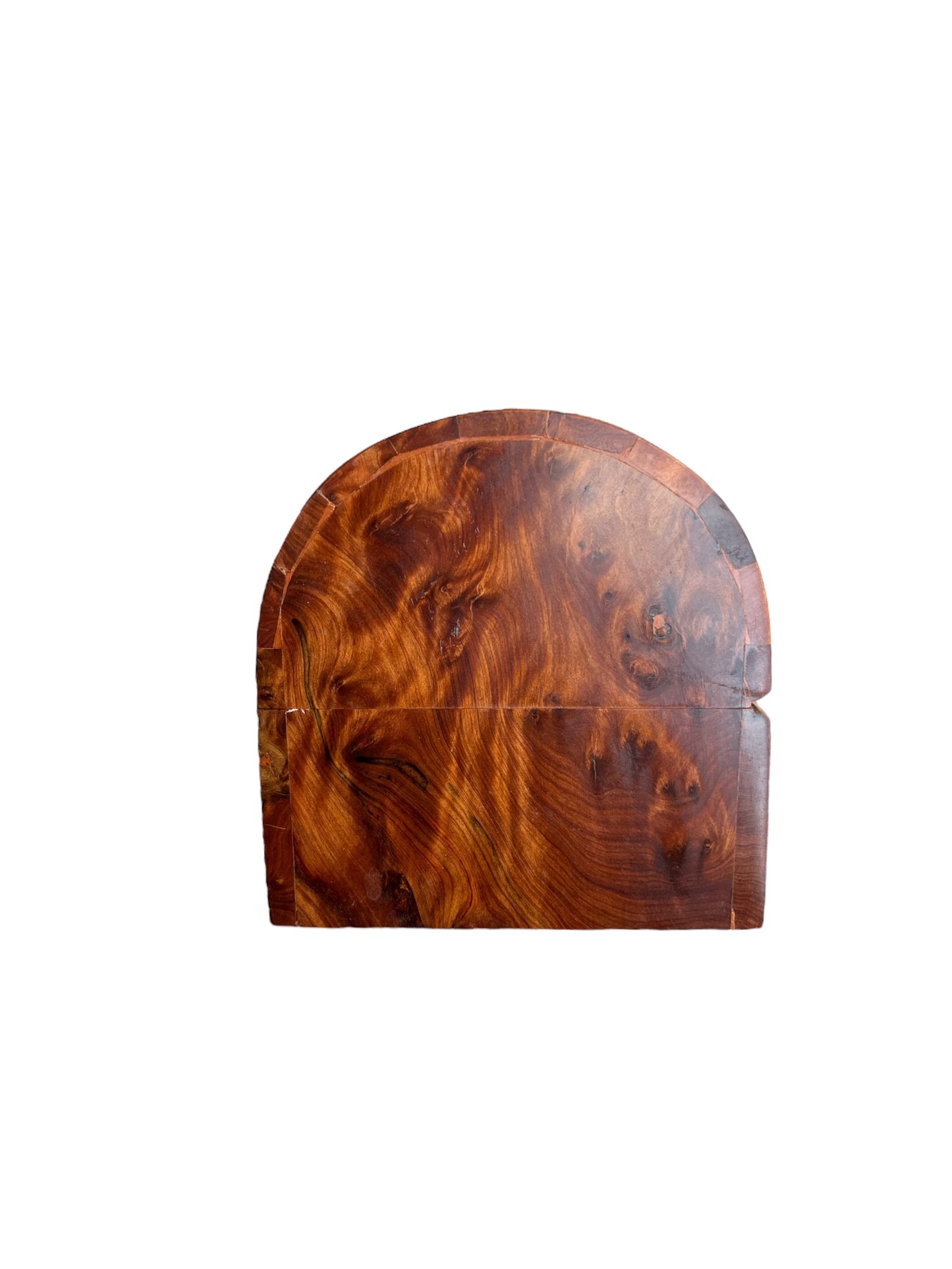 Vintage Burl Wood Box with Brass Hardware