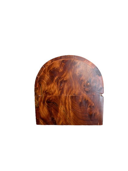 Vintage Burl Wood Box with Brass Hardware